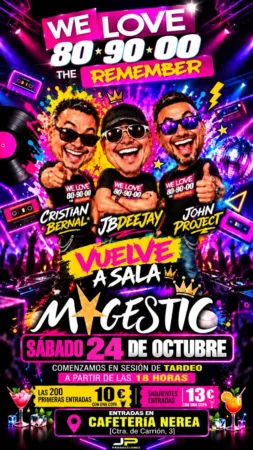 Cartel neon retro con entradas en Cafeteria Nerea